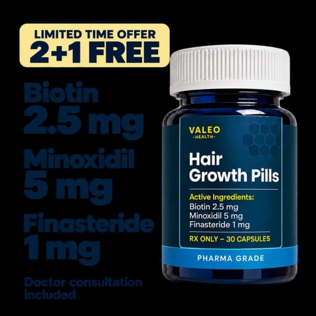 Biotin 2.5 mg + Minoxidil 5 mg + Finasteride 1 mg – (Buy 2 Months, Get 1 Month FREE)