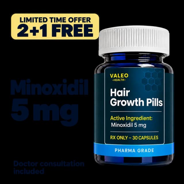 Minoxidil 5 mg Capsules (Buy 2 Months, Get 1 Month FREE)