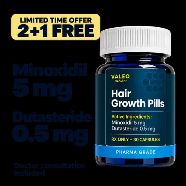 Minoxidil 5 mg + Dutasteride 0.5 mg (Buy 2 Months, Get 1 Month FREE)