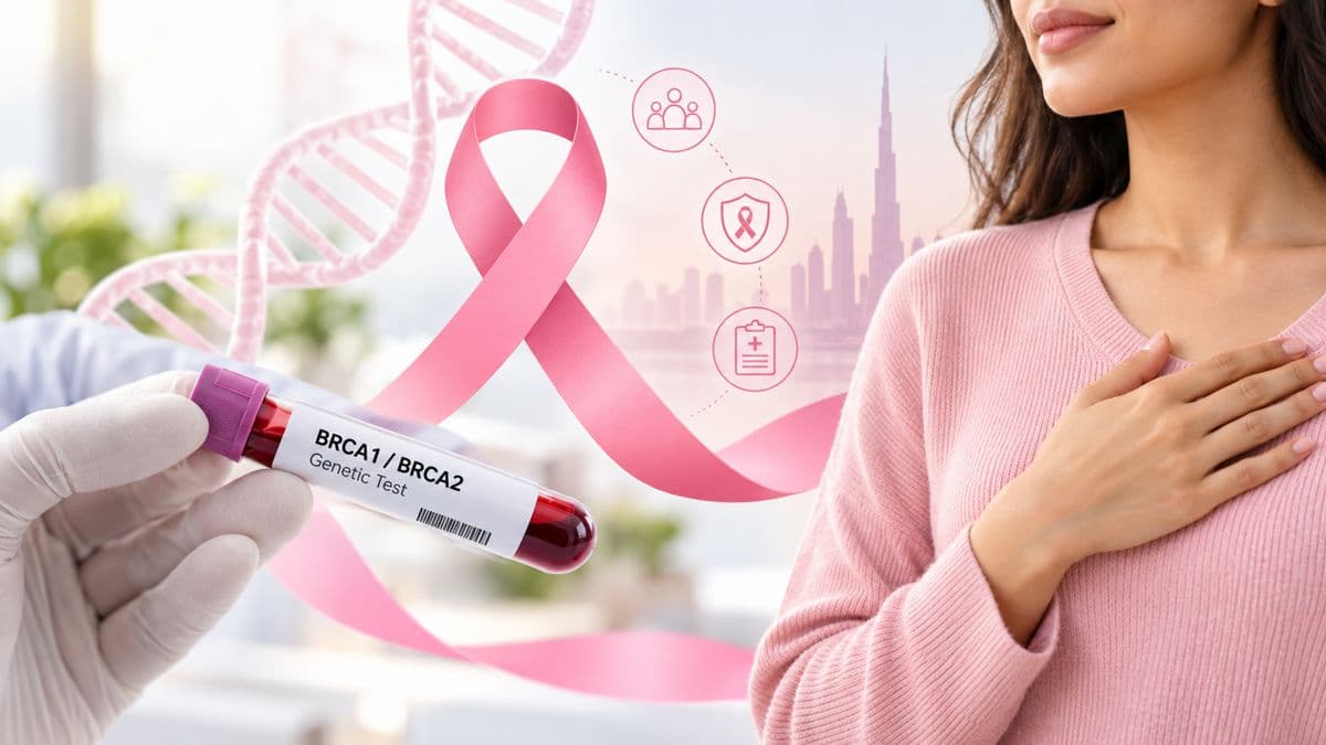 فحص الدم للكشف عن سرطان الثدي الوراثي في الإمارات: فهم فحص BRCA والمخاطر والتوعية بسرطان الثدي